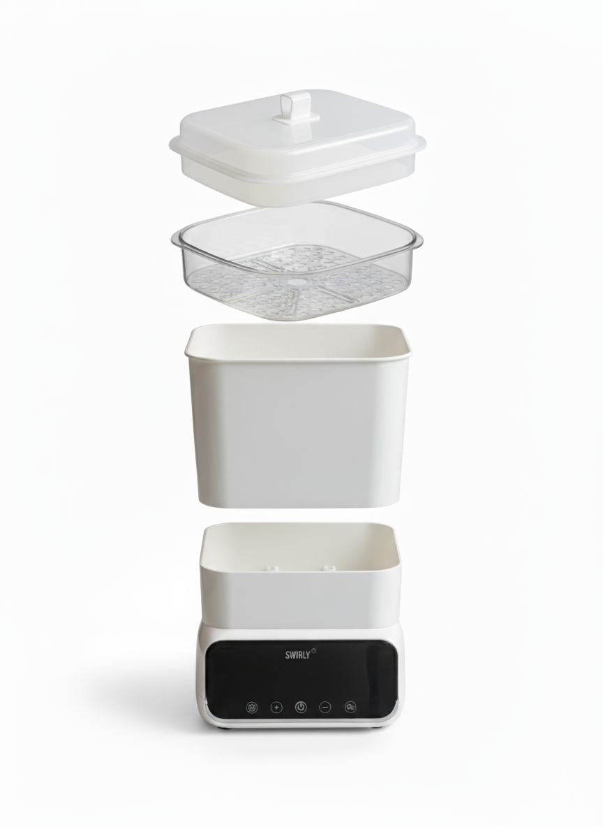 Swirly PureSteam – 4-i-1 Sterilisator & Tørreapparat til Sutteflasker og Babyudstyr