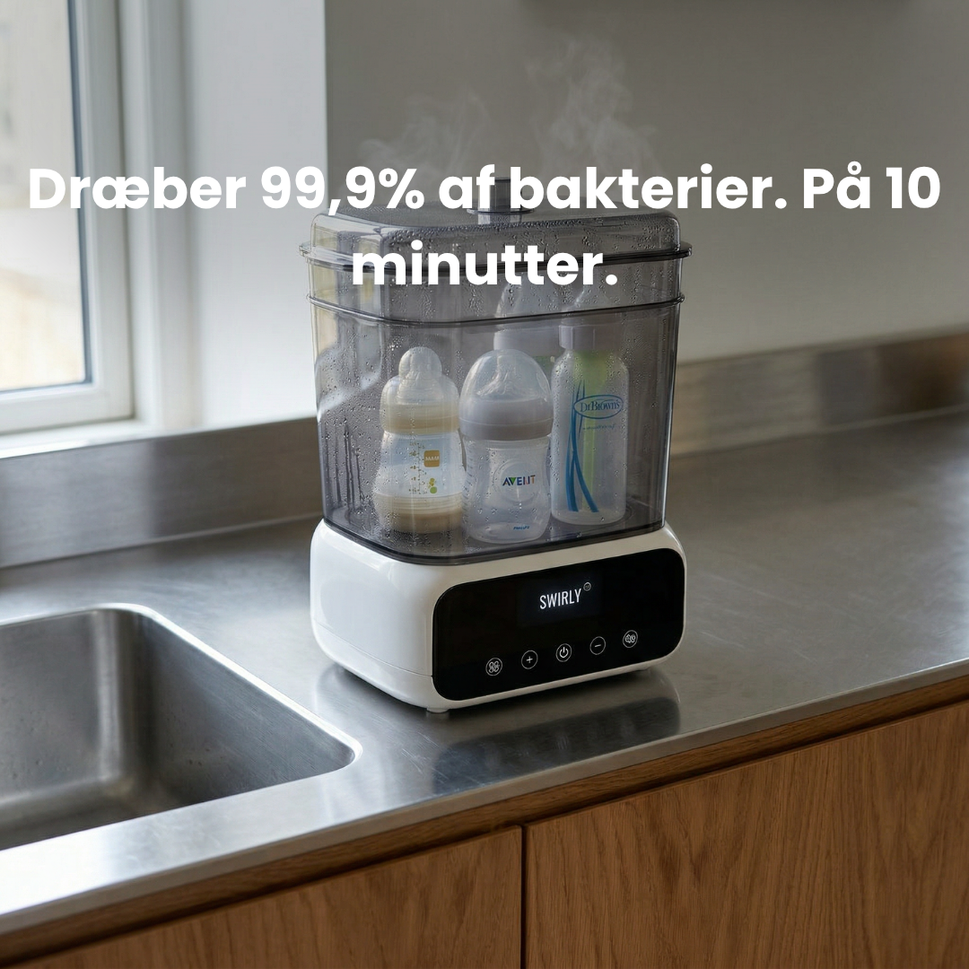 Swirly PureSteam – 4-i-1 Sterilisator & Tørreapparat til Sutteflasker og Babyudstyr