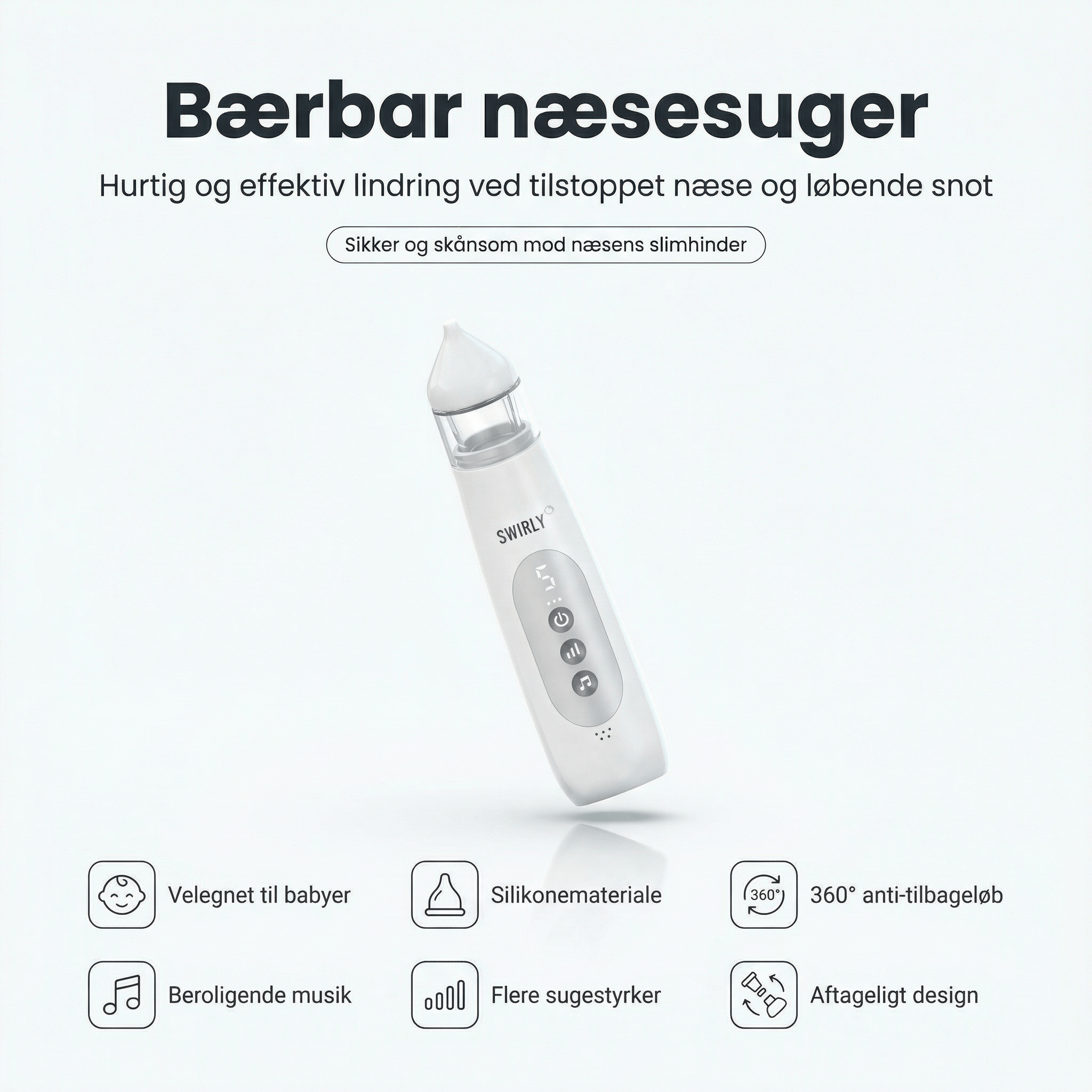 Swirly NoseBuddy - Elektrisk Næsesuger til Babyer