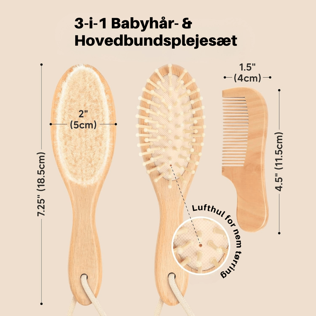 Swirly SoftCare – Naturligt Hårbørste & Kam Sæt til Babyer - Swirly