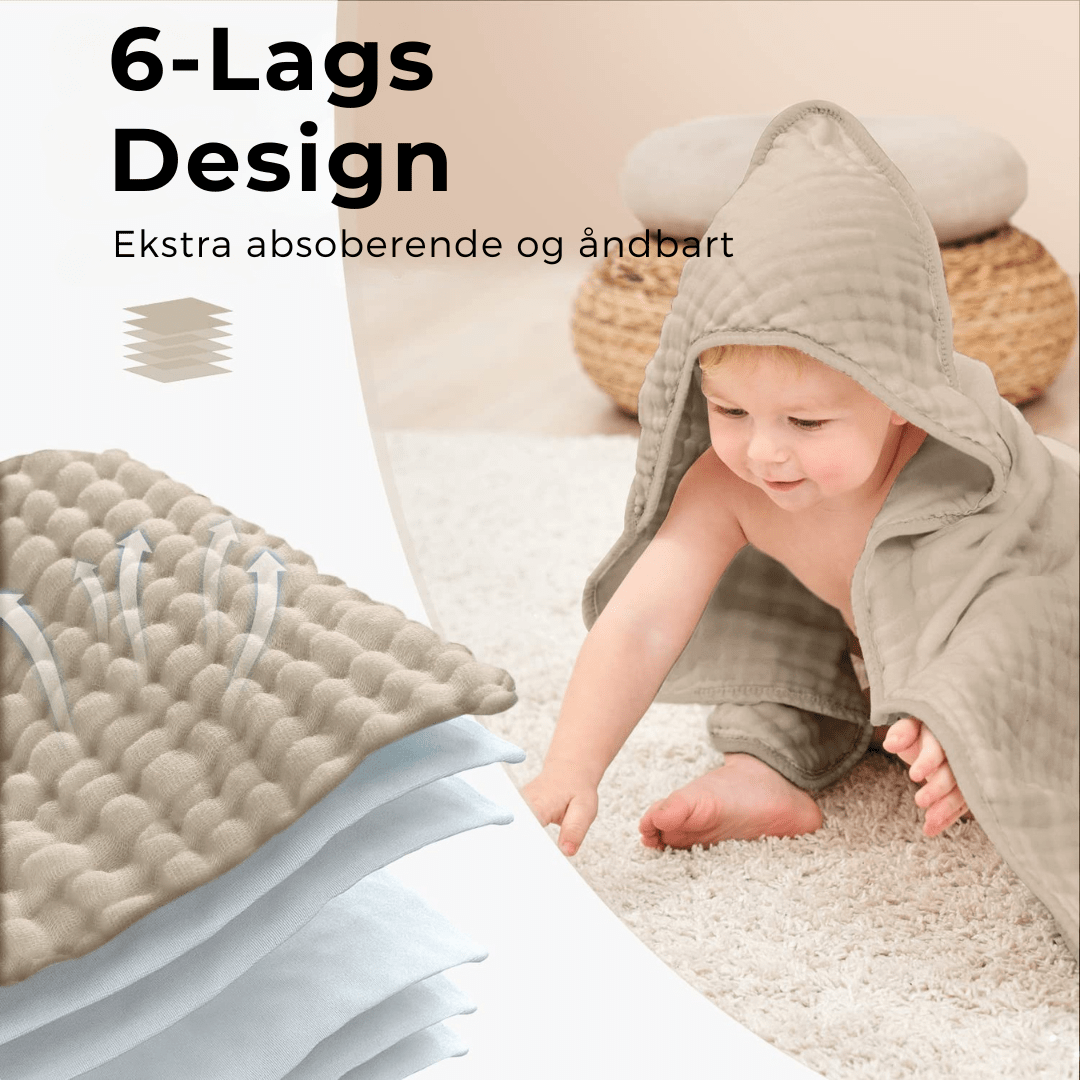 Swirly SoftWrap – Hættehåndklæde i 100% Musselinvævet Bomuld - Swirly