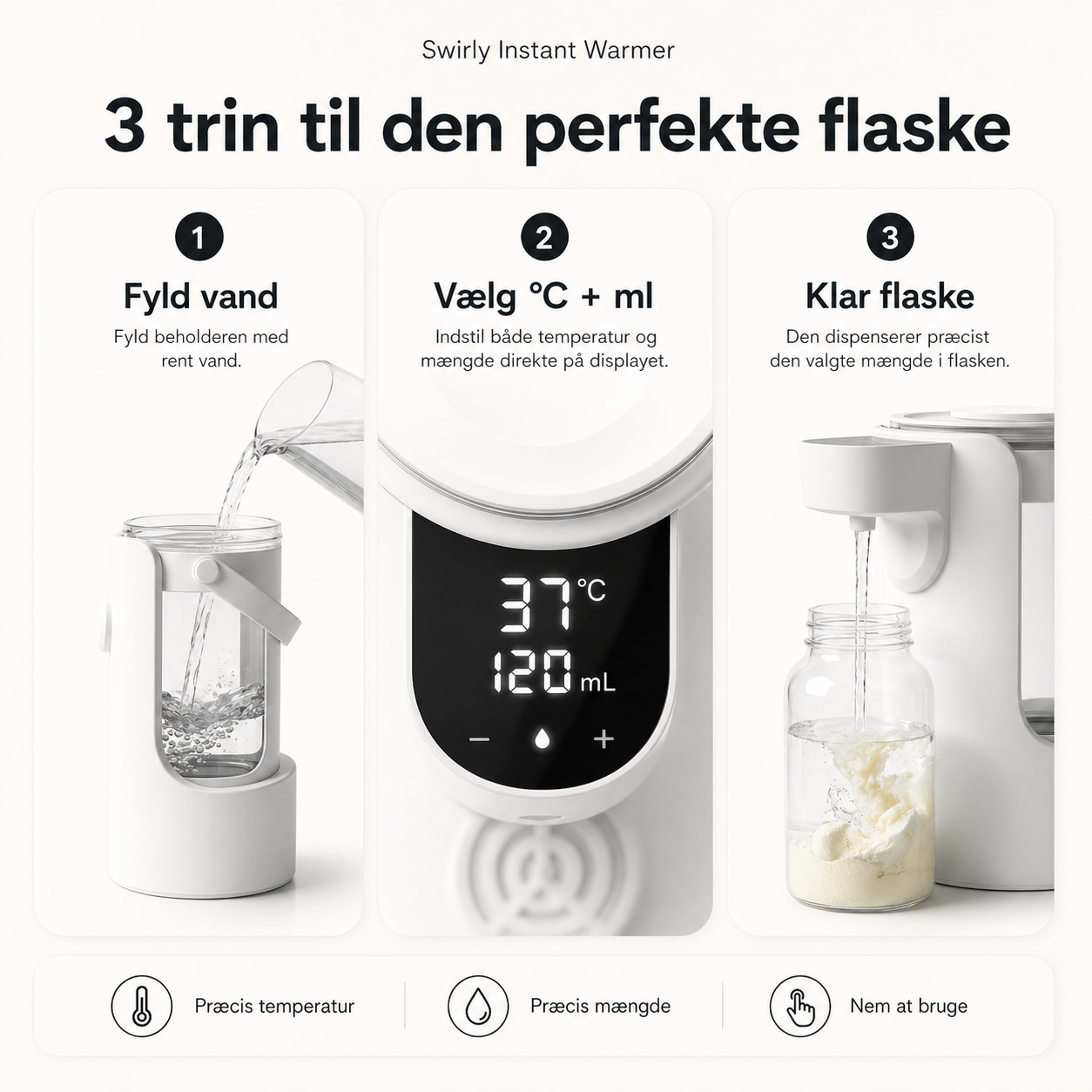Swirly Instant - Vanddispenser til babyflasker