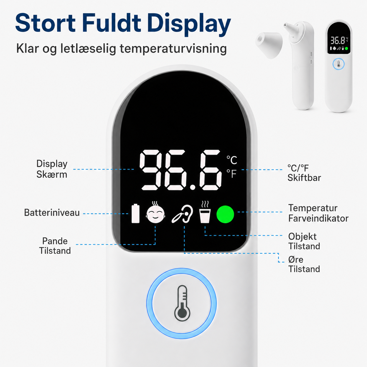 Swirly Sense – 2-i-1 pande- og øretermometer