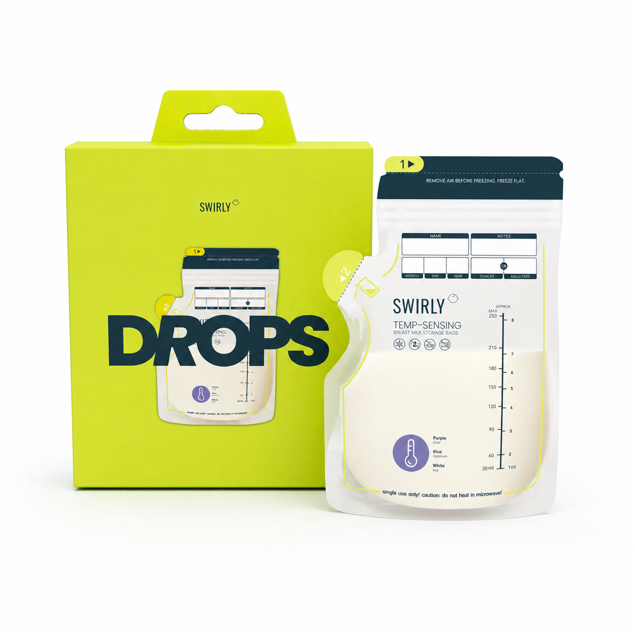 Swirly Drops opbevaringsposer til modermælk – 50 stk.