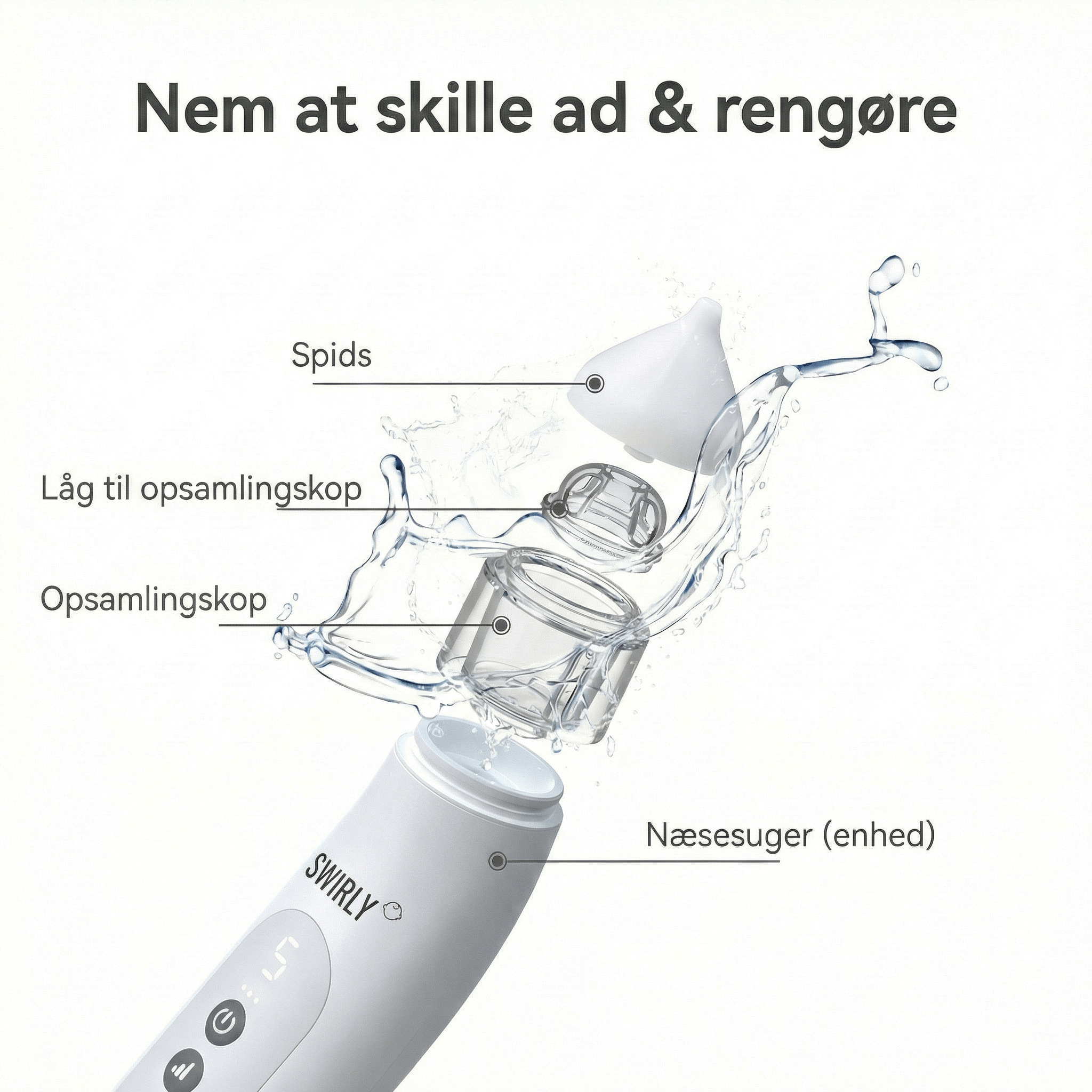 Swirly NoseBuddy - Elektrisk Næsesuger til Babyer
