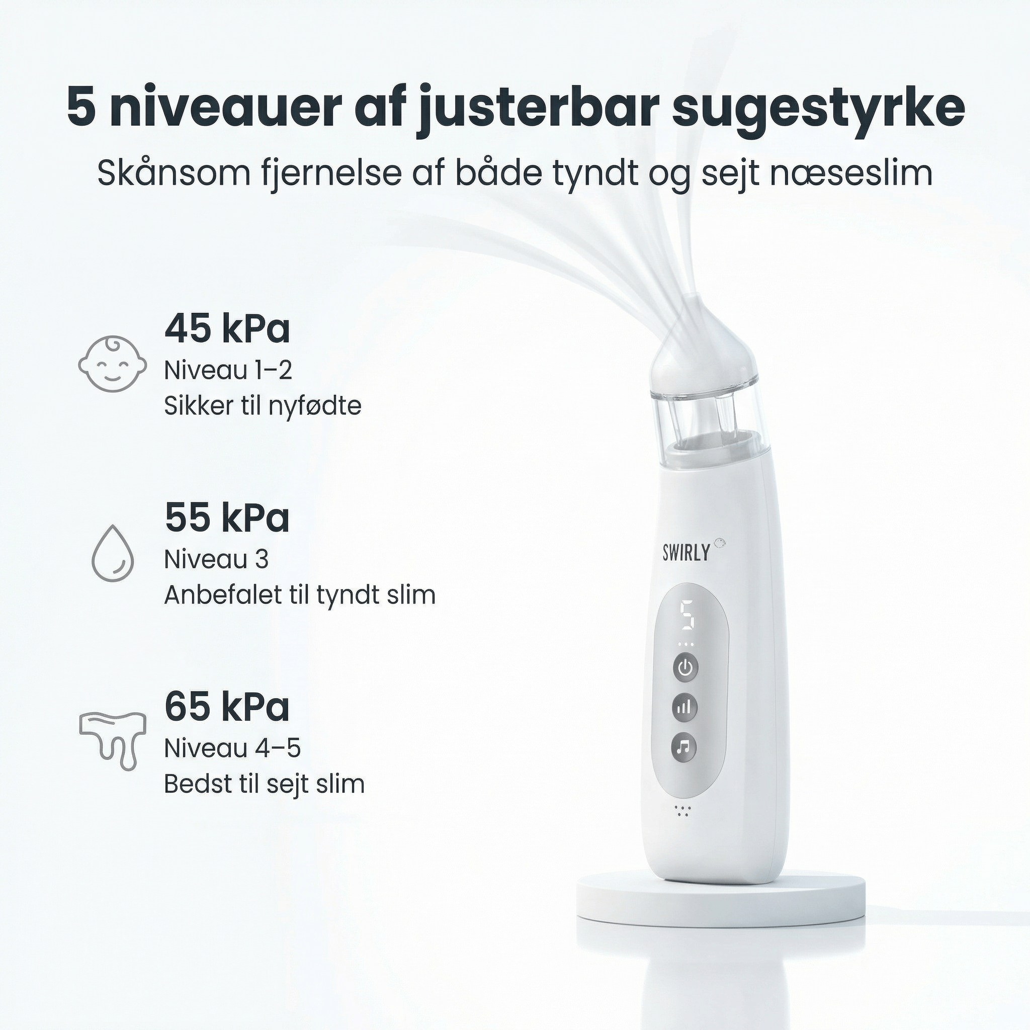 Swirly NoseBuddy - Elektrisk Næsesuger til Babyer